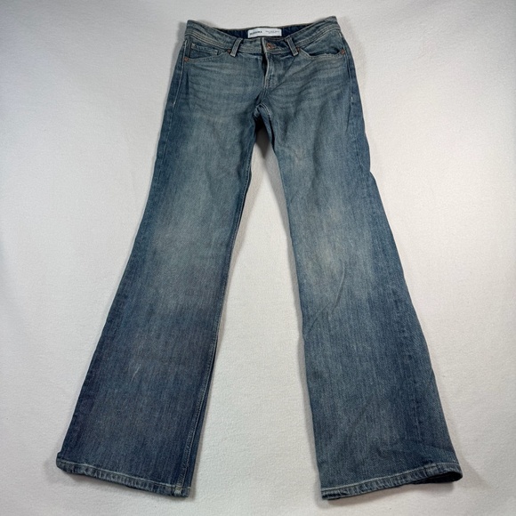Bershka Denim - Bershka Jeans Womens 2 Blue Flare Mid Rise Medium Wash
